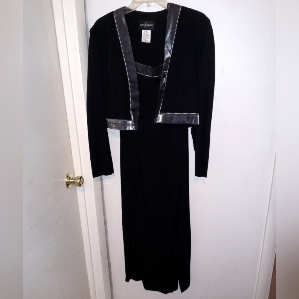 Black and silver evening dress